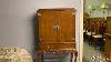 Mid Century Vintage Retro 1960s 1970s Cocktail Bar Drinks Cabinet Cream Vinyl